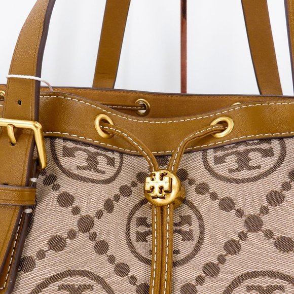 Tory Burch T Monogram Jacquard Tote Hazel Brown - Picture 7 of 13